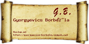 Gyorgyevics Borbála névjegykártya