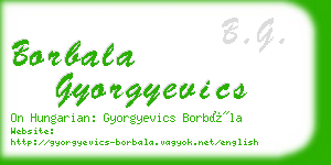 borbala gyorgyevics business card